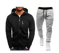 MJGkhiy Tuta Uomo Completa Taglie Forti Sportive 2 Pezzi Felpa Con Cappuccio E Pantalone Tuta Completo Palestra Tennis Giacca Tuta Con Zip Tute Uomo Firmate Taglie Forti Tute Da Ginnastica Running