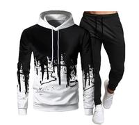 MJGkhiy Tuta Uomo Cotone Felpato Invernale Due Pezzi Felpe Con Cappuccio E Jogging Pantaloni Completi Calcio Tracksuit Giacca Tuta Con Zip Tute Uomo Complete Offerte Sportive Completo Palestra Running