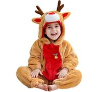 MJGkhiy Unisex Bambino Inverno Pagliaccetto Coniglio Tigre Cucire Animale Stile Flanella Tutine con Cappuccio Animale Tuta Neve Pigiama Pile Cosplay Halloween Costume Attrezzatura