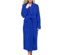 MJGkhiy Vestaglia Donna Pile Invernale Caldo Taglie Forti Manica Lunga Flanella Accappatoio Vestaglie Cotone Con Cappuccio Morbido Peluche Indumenti Da Notte Per Casa Hotel Spa Peluche Accappatoio