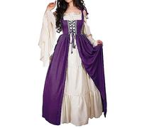 MJGkhiy Vestito Medievale Donna Contadina Curvy Vestiti Cosplay Viking Gotico Abito Rinascimentale Halloween Costume Principessa Steampunk Vestito Carnevale Feste Abito Vittoriano Lungo Cerimonia
