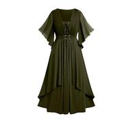 MJGkhiy Vestito Medievale Donna Contadina Elegante Vestito Carnevale Steampunk Costume Principessa Gotico Vestiti Cosplay Viking Halloween Abito Rinascimentale Feste Abito Vittoriano Lungo Sera