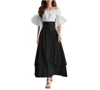 MJGkhiy Vestito Medievale Donna Guerriera Curvy Abito Rinascimentale Gotico Costume Principessa Steampunk Vestiti Cosplay Viking Halloween Vestito Carnevale Sera Abito Vittoriano Lungo Cerimonia