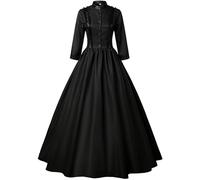 MJGkhiy Vestito Medievale Donna Nobile Elegante Abito Rinascimentale Halloween Abito Vittoriano Lungo Gotico Costume Principessa Steampunk Vestito Carnevale Feste Vestiti Cosplay Viking Sera