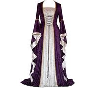 MJGkhiy Vestito Medievale Donna Nobile Vintage Abito Rinascimentale Gotico Costume Principessa Steampunk Vestito Carnevale Halloween Abito Vittoriano Lungo Cerimonia Vestiti Cosplay Viking Feste