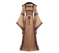 MJGkhiy Vestito Medievale Donna Nobile Vintage Abito Rinascimentale Steampunk Abito Vittoriano Lungo Halloween Costume Principessa Gotico Vestiti Cosplay Viking Feste Vestito Carnevale Sera