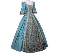 MJGkhiy Vestito Medievale Donna Nobile Vintage Costume Principessa Steampunk Vestiti Cosplay Viking Halloween Abito Vittoriano Lungo Gotico Vestito Carnevale Cerimonia Abito Rinascimentale Feste