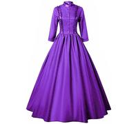 MJGkhiy Vestito Medievale Donna Nobile Vintage Vestiti Cosplay Viking Gotico Abito Vittoriano Lungo Halloween Vestito Carnevale Steampunk Abito Rinascimentale Feste Costume Principessa Sera