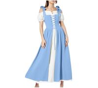 MJGkhiy Vestito Medievale Donna Popolana Curvy Abito Vittoriano Lungo Gotico Abito Rinascimentale Steampunk Costume Principessa Halloween Vestiti Cosplay Viking Cerimonia Vestito Carnevale Sera
