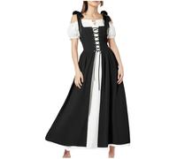 MJGkhiy Vestito Medievale Donna Popolana Curvy Abito Vittoriano Lungo Steampunk Vestiti Cosplay Viking Halloween Abito Rinascimentale Gotico Vestito Carnevale Sera Costume Principessa Cerimonia