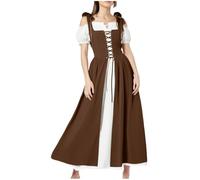 MJGkhiy Vestito Medievale Donna Popolana Curvy Costume Principessa Steampunk Vestiti Cosplay Viking Halloween Vestito Carnevale Gotico Abito Vittoriano Lungo Sera Abito Rinascimentale Feste