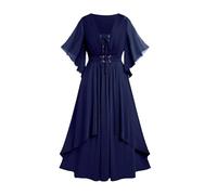 MJGkhiy Vestito Medievale Donna Popolana Curvy Vestiti Cosplay Viking Steampunk Abito Vittoriano Lungo Gotico Vestito Carnevale Halloween Abito Rinascimentale Sera Costume Principessa Cerimonia