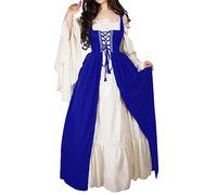 MJGkhiy Vestito Medievale Donna Popolana Elegante Vestito Carnevale Steampunk Abito Rinascimentale Halloween Abito Vittoriano Lungo Gotico Vestiti Cosplay Viking Cerimonia Costume Principessa Sera
