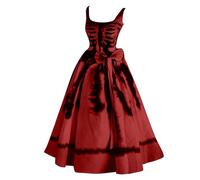 MJGkhiy Vestito Strega Halloween Donna Horror Senza Maniche Abito Da Vampiro Costumi Di Halloween Cosplay Diavolo Costume Da Strega Vintage Vestiti Da Steampunk Carnevale Festa