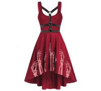 MJGkhiy Vestito Strega Halloween Donna Vintage Gothic Vestiti Da Steampunk Costumi Di Halloween Cosplay Costume Da Strega Horror Abito Da Vampiro Carnevale Rinascimentale