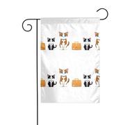 MJHKXLJ Bandiera stampata con gattino che custodisce il corriere, decorazione per cortile, 30,5 x 45,7 cm, per giardino, terrazza, balcone