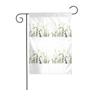 MJHKXLJ Bandiera stampata con topolino che guarda le margherite, decorazione per cortile, 30,5 x 45,7 cm, per giardino, terrazza, balcone