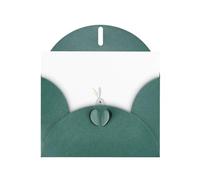 MJHKXLJ - Biglietto di auguri perlato verde scuro con coniglietto grigio che suona il flauto, busta inclusa, perfetto per Natale, compleanni, San Valentino, matrimoni e molto altro ancora