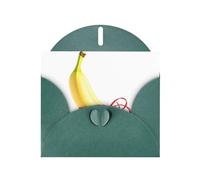 MJHKXLJ - Biglietto di auguri perlato verde scuro con stampa a banana senza cuore, busta inclusa, perfetto per Natale, compleanni, San Valentino, matrimoni e molto altro ancora