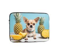 MJHKXLJ Custodia portatile per laptop con stampa di cane chihuahua con ananas da 10 pollici, protezione antiurto e leggera da viaggio