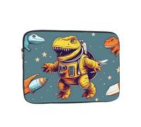 MJHKXLJ Custodia portatile per laptop da 17 pollici, con stampa di razzi e dinosauri con astronauta, protezione antiurto e da viaggio leggera