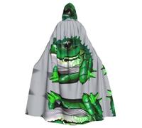 MJHKXLJ Gator Lurking - Mantello con cappuccio con stampa verde, per Halloween, giochi di ruolo e feste in costume