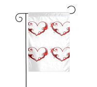 MJHKXLJ Lettera d'amore Whirlpool Bandiera da giardino stampata decorazione cortile 30,5 x 45,7 cm per giardino terrazza balcone
