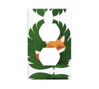 MJHKXLJ Little Fox in The Forest stampato doppio pannello a parete presa elettrica piastra di copertura della presa elettrica decorazione durevole 11,4 x 7 cm