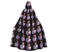 MJHKXLJ Little Fox on the pink Planet - Mantello con cappuccio per Halloween, giochi di ruolo e feste in costume