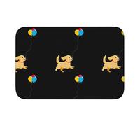 MJHKXLJ Little Golden Retriever che insegue palloncini stampati per WC, toletta, casa vacanze, bagno principale, bagno dei bambini e suite per gli ospiti
