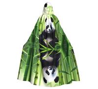 MJHKXLJ Mantello con cappuccio con stampa a forma di panda che gioca ad acqua, per Halloween, giochi di ruolo e feste in costume