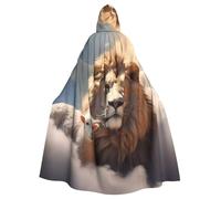 MJHKXLJ Mantello con cappuccio con stampa di agnello con leone sulle nuvole per Halloween, giochi di ruolo e feste in costume
