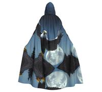 MJHKXLJ Mantello con cappuccio con stampa di aquila sotto le stelle per Halloween, giochi di ruolo e feste in costume