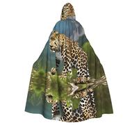 MJHKXLJ Mantello con cappuccio con stampa leopardata di montagna per Halloween, giochi di ruolo e feste in costume