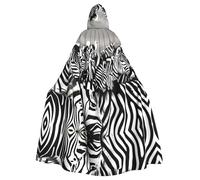 MJHKXLJ Mantello con cappuccio per Halloween, giochi di ruolo e feste in costume con stampa di zebre del Sudafrica