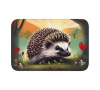 MJHKXLJ Nature - Tappetino con bordo bloccato, 40 x 60 cm, con scritta "Lovely Hedgehog Lovers", stampato per WC, toletta, casa vacanze, bagno principale, bagno dei bambini e suite per gli ospiti