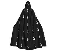 MJHKXLJ Piccolo coniglio grigio che suona il flauto Stampa mantello con cappuccio per Halloween, giochi di ruolo e feste in costume