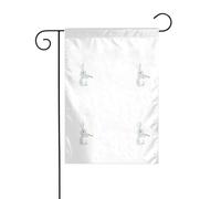 MJHKXLJ Piccolo coniglio grigio che suona il flauto stampato bandiera giardino decorazione cortile 30,5 x 45,7 cm per giardino terrazza balcone