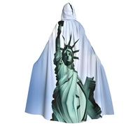 MJHKXLJ Statua della Libertà a New York Stampe Mantello con Cappuccio per Halloween, Giochi di Ruolo, e Feste in Costume