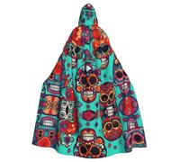 MJHKXLJ Sugar Skulls - Mantello con cappuccio per Halloween, giochi di ruolo e feste in costume