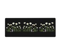 MJHKXLJ Tappetino per mouse con scritta "Little Mouse Looking up at Daisies" stampato, extra large, per computer e ufficio, tastiera da gioco, versione ispessita, 30,5 x 80 cm