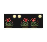 MJHKXLJ Tappetino per mouse extra large stampato con piccoli fiori rossi sotto il sole per computer tastiera da gioco per ufficio versione ispessita 30,5 x 80 cm