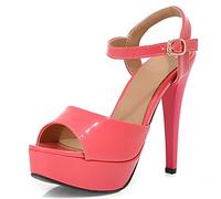 MJIASIAWA Donna Peep Toe Tacco A Spillo Serata Vestito Sandali Sposa Vestito Bride Tacco Alto Con Cinturino Alla Caviglia Festa Scarpe Cherry Numero 32 Eu