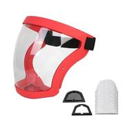 MJINA Maschera protettiva completa for il viso, trasparente, for la sicurezza degli occhi, occhiali protettivi, visiere antipolvere, antivento, antiappannamento, utensili da cucina(Red with Filters)