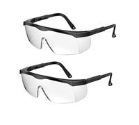 MJINA Occhiali di sicurezza Occhiali trasparenti antiappannamento Occhiali sovradimensionati Occhiali protettivi for lavori industriali Laboratorio Approvati ANSI Z87 Visione ampia(SG04 Black 2pcs)