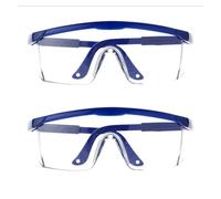 MJINA Occhiali protettivi da equitazione, resistenti agli urti, antispruzzo, trasparenti, antisabbia, antivento, antipolvere, occhiali di sicurezza chimica(2Pcs blue)