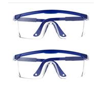 MJINA Occhiali protettivi da equitazione, resistenti agli urti, antispruzzo, trasparenti, antisabbia, antivento, antipolvere, occhiali di sicurezza chimica(2Pcs blue)