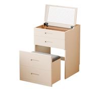 MJJRWF Scrivania Trucco Con Specchio E Luci, Piccolo Tavolo Trucco 3 In 1, Piano Ribaltabile E 4 Cassetti, Cassettiera Compatta Con Sgabello Portaoggetti Per Camera Da Letto(Style 2,60x50x80cm)
