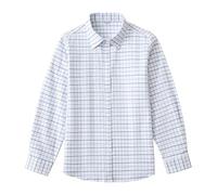 Mjjsk Camicia a quadri per ragazze a maniche lunghe con bottoni a quadri per la scuola dei bambini Camicia classica a quadri per bambini Top casual morbidi traspiranti, bianco, 7-8 Anni