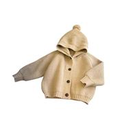 Mjjsk Cardigan con cappuccio per bambini Cappotti lavorati a maglia per ragazzi ragazze morbido maglione caldo casual moda giacche in maglia per bambini a maniche lunghe maglioni accoglienti, Beige